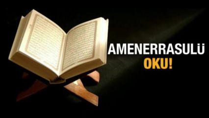 Amenerrasulü oku! Amenerrasulü Arapça-Türkçe (bilgisayar hatlı)