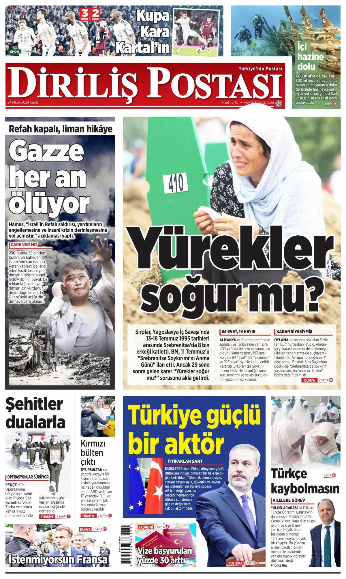 Diriliş Postası Gazetesi İlk Sayfası