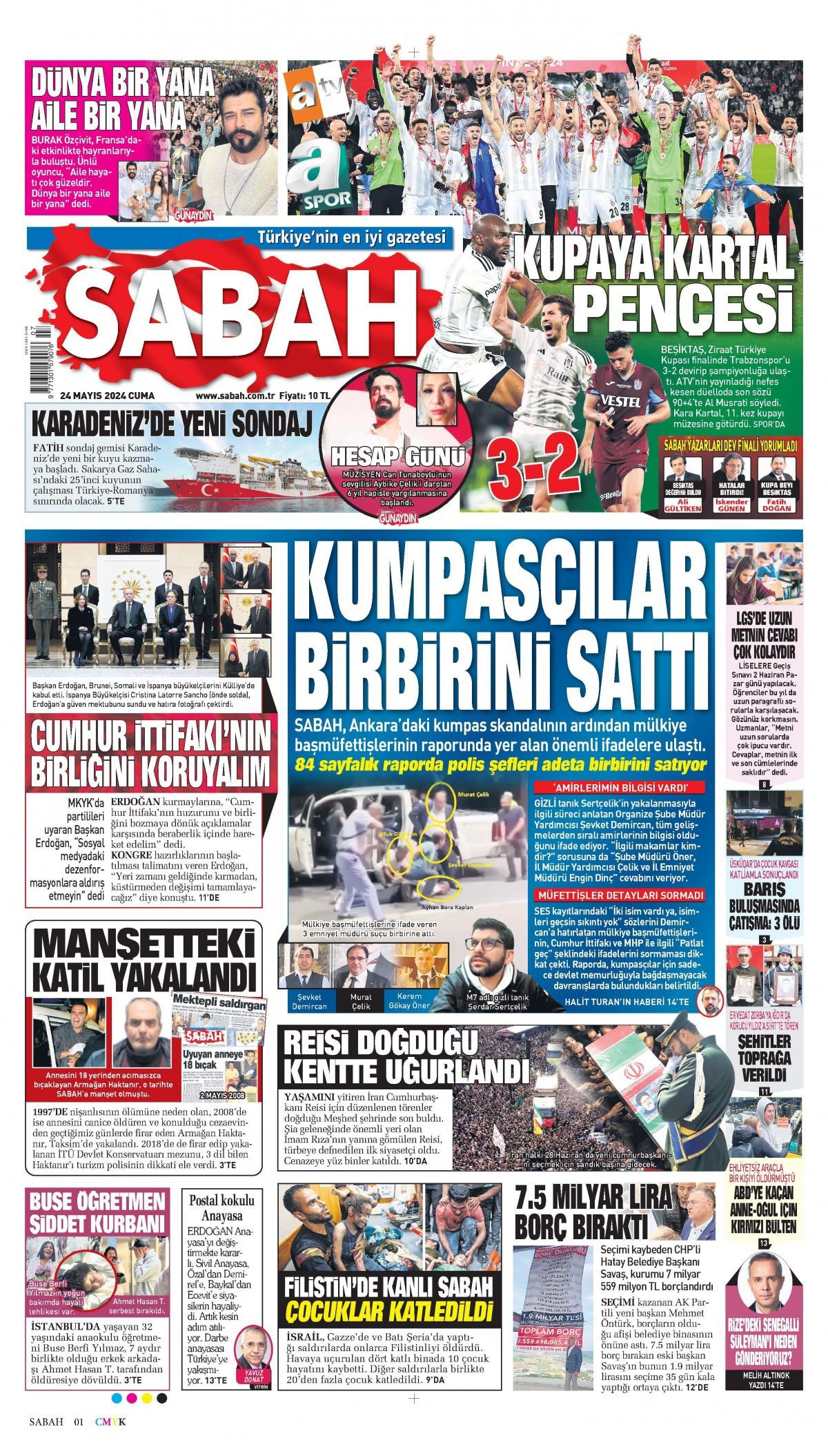 Sabah Gazetesi İlk Sayfası