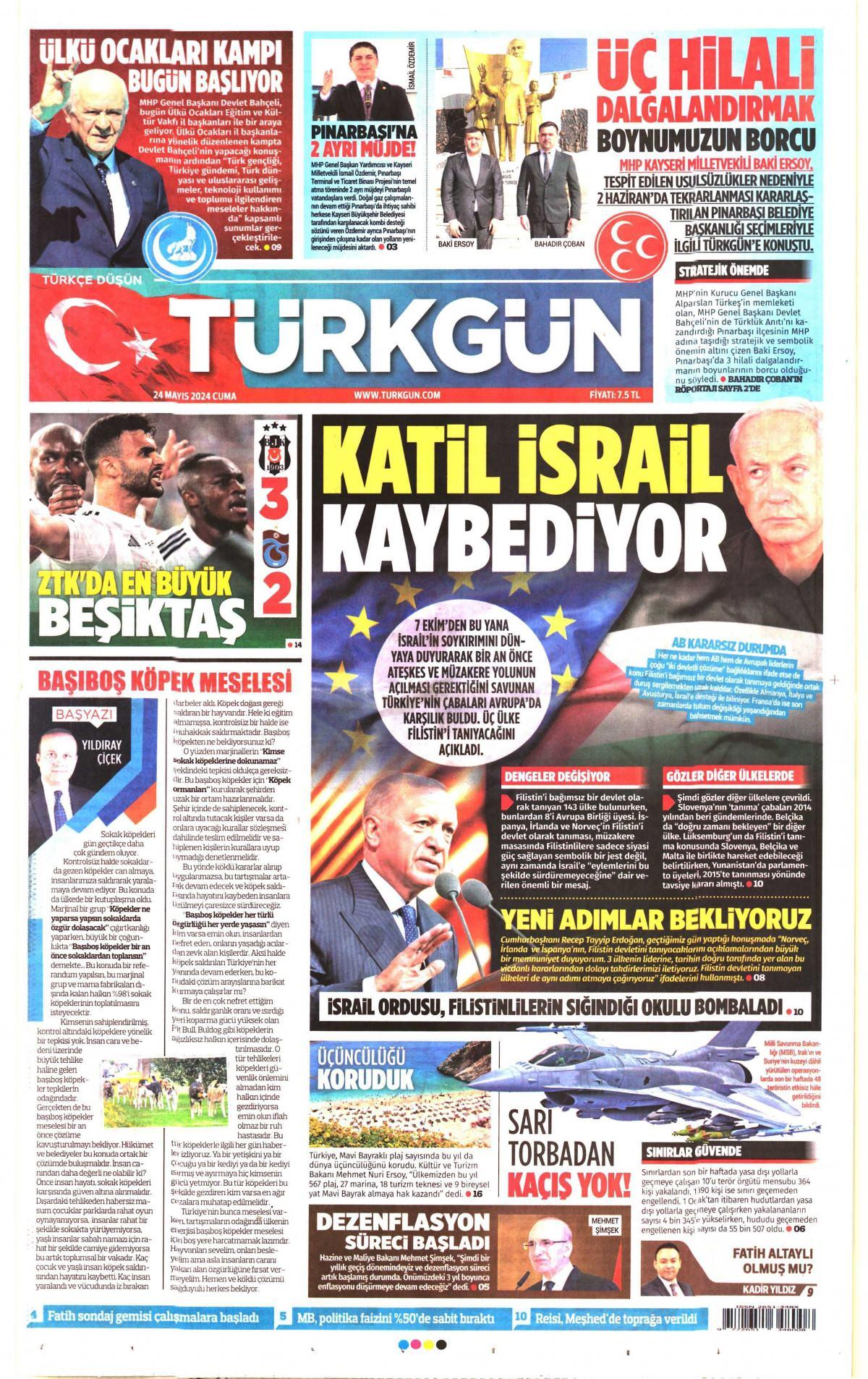 Türkgün Gazetesi İlk Sayfası