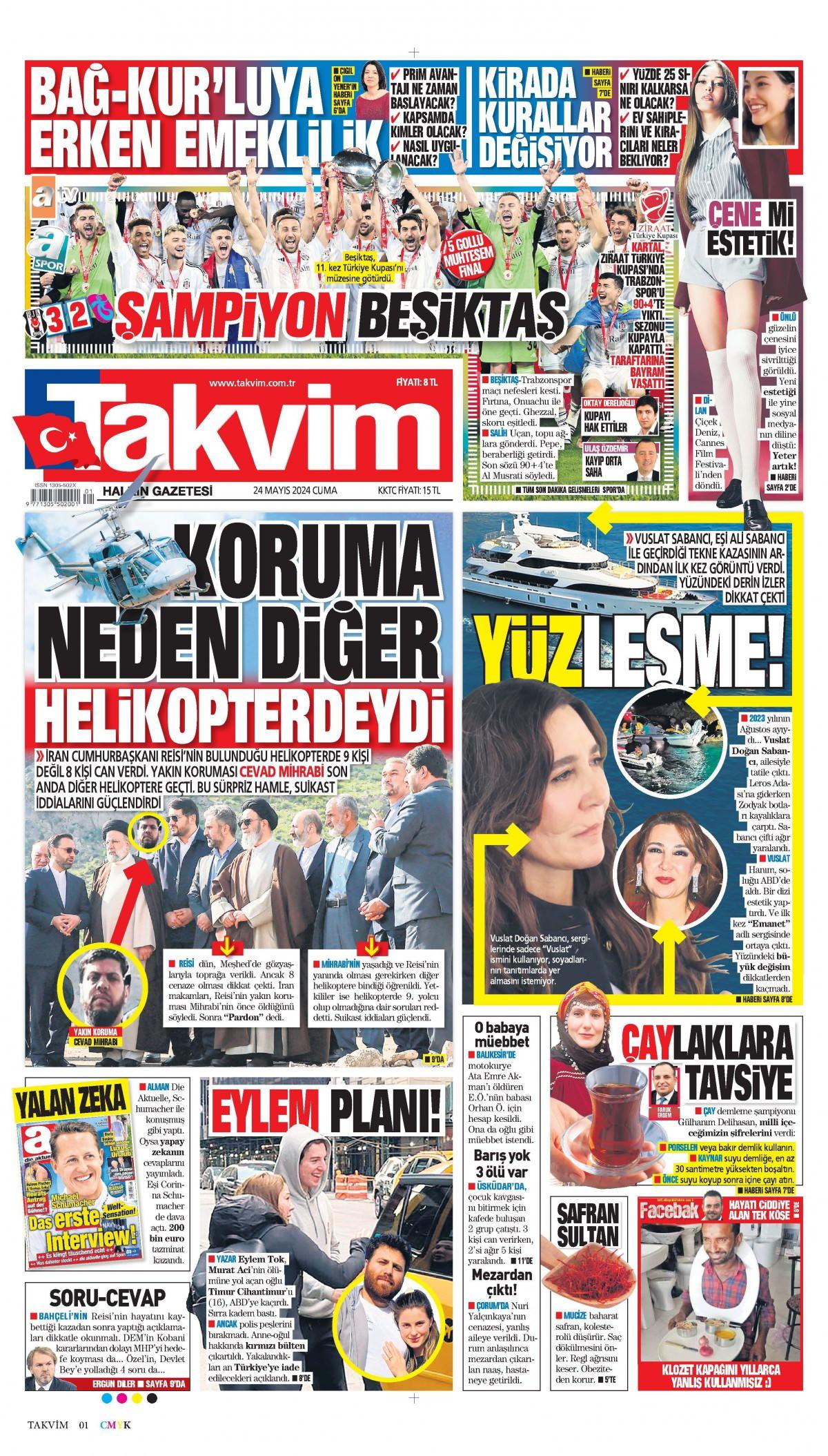 Takvim Gazetesi İlk Sayfası