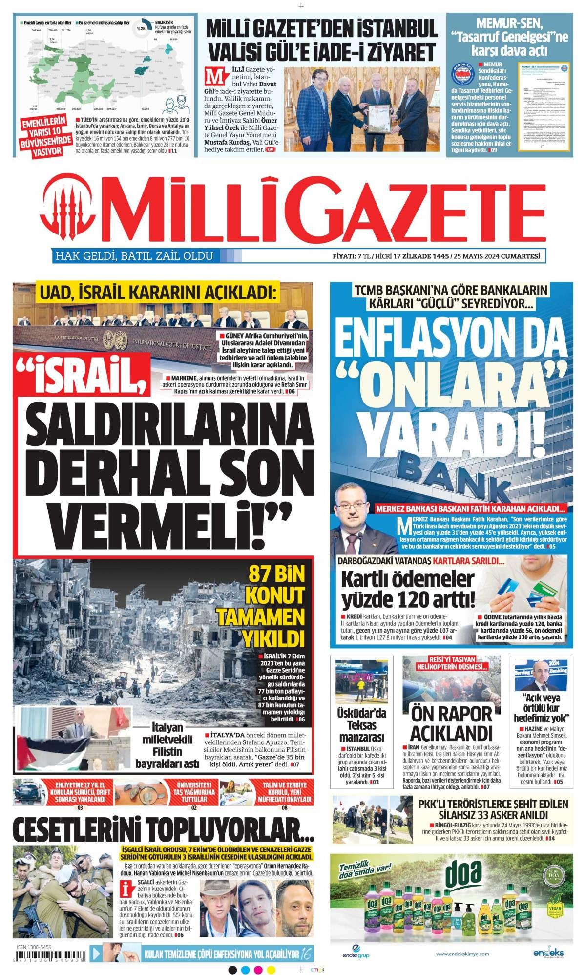 Milli Gazete İlk Sayfası