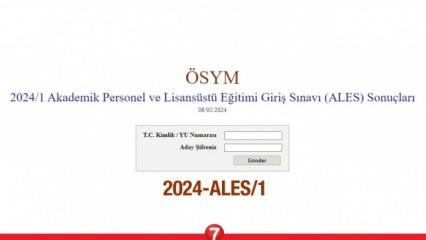 ÖSYM 2024-ALES/1 sonuçları açıklandı! ALES sorgulama ekranı...